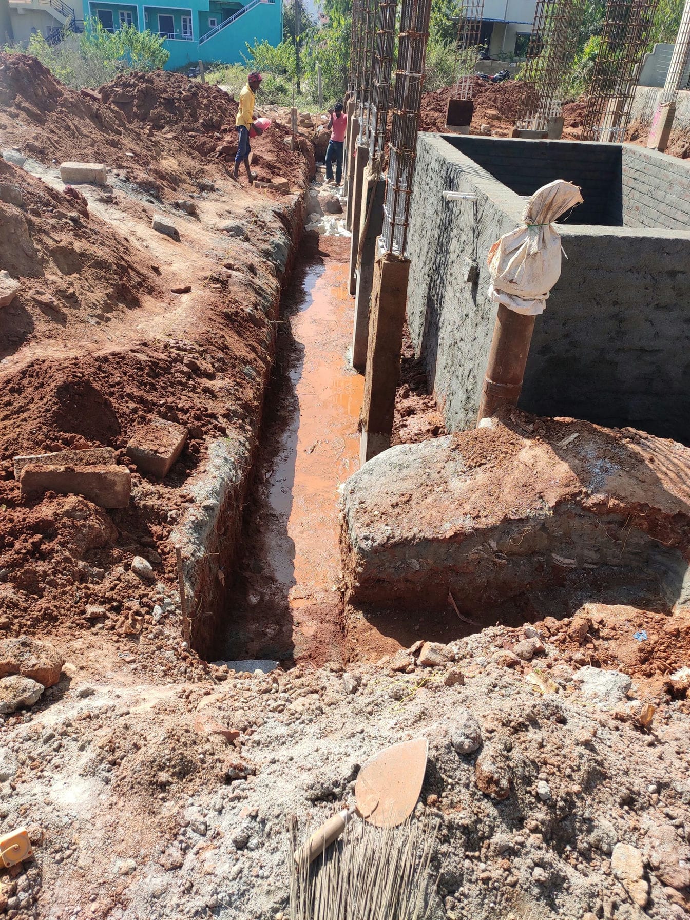 after digging trench