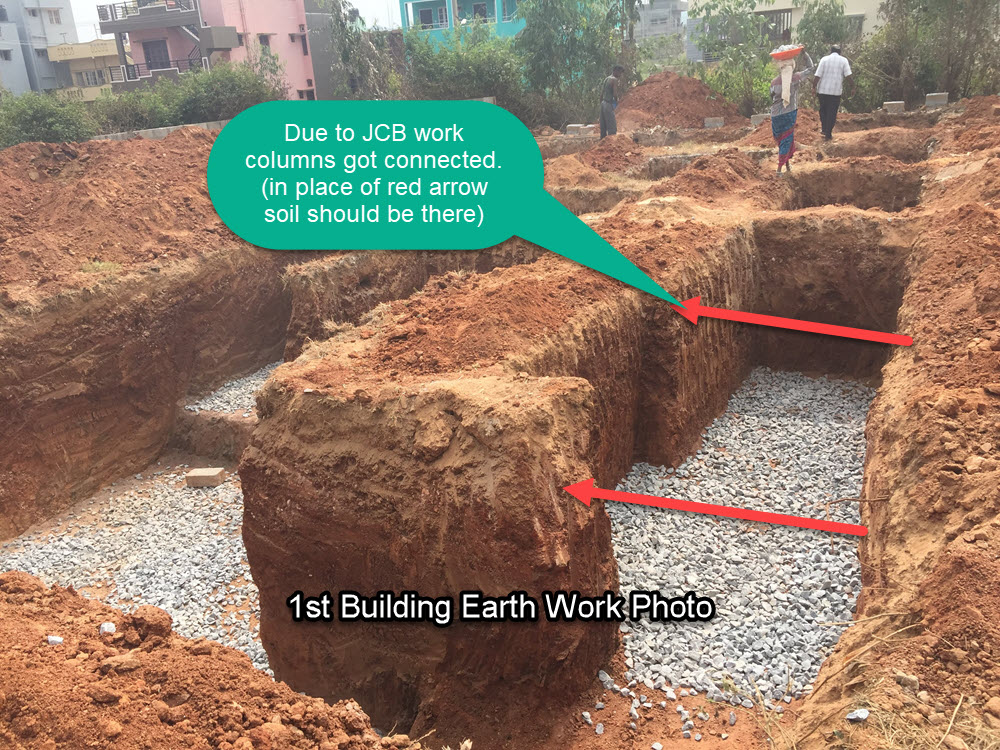 Pillars got connected each other due to JCB work