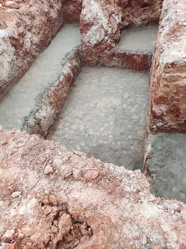 pcc bedding done in sump and  pillar areas