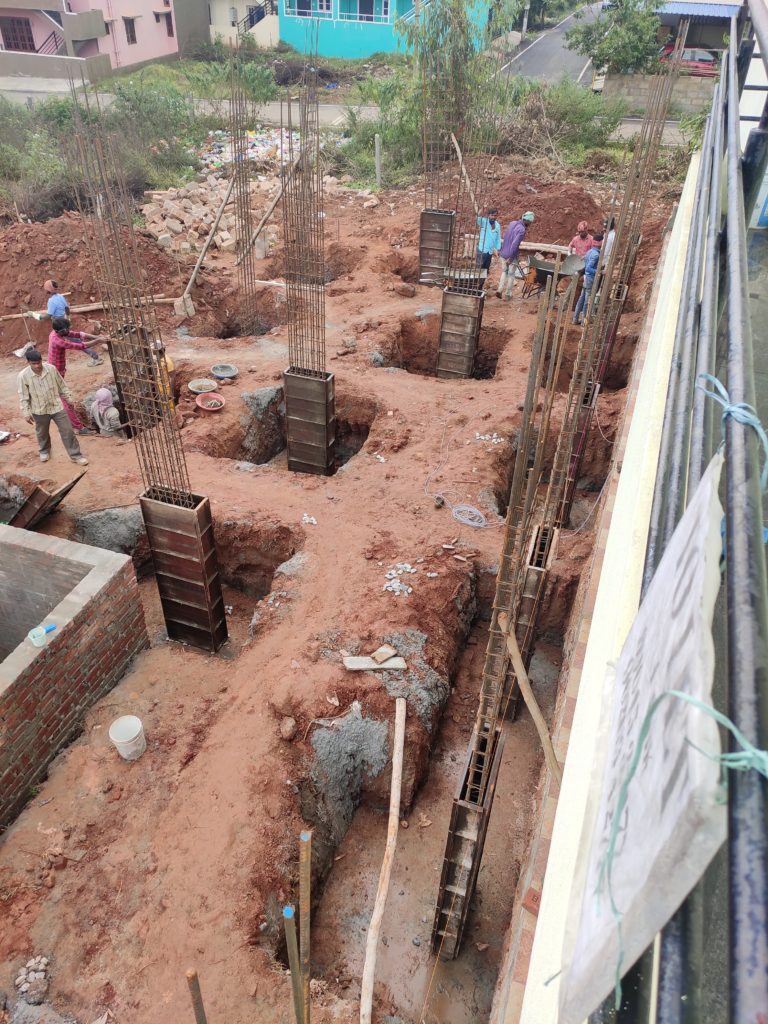 column box installed to raise till plinth level