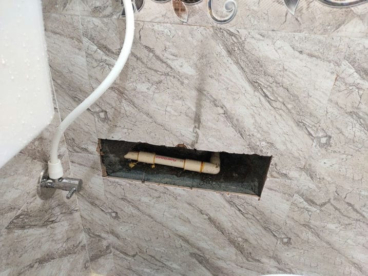 Tiles cutting to remove concealed valve